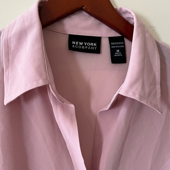 New York & Company Pale Pink Polyester Blouse women’s size medium - Picture 5 of 12